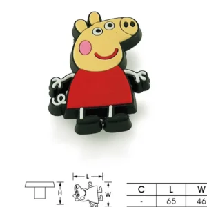 012 佩奇单孔卡通 锌塑胶 01